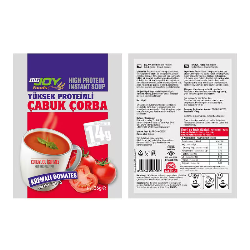 Bigjoy Foods Yüksek Proteinli Çabuk Çorba