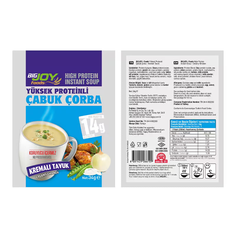Bigjoy Foods Yüksek Proteinli Çabuk Çorba